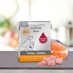 Platinum Menu Turkey & Salmon 375g,hrana umeda caini adulti