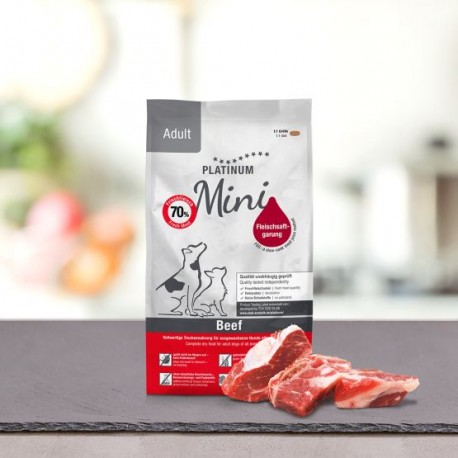 Platinum Adult Beef & Potato Mini, hrană uscată fără cereale pentru câini adulți